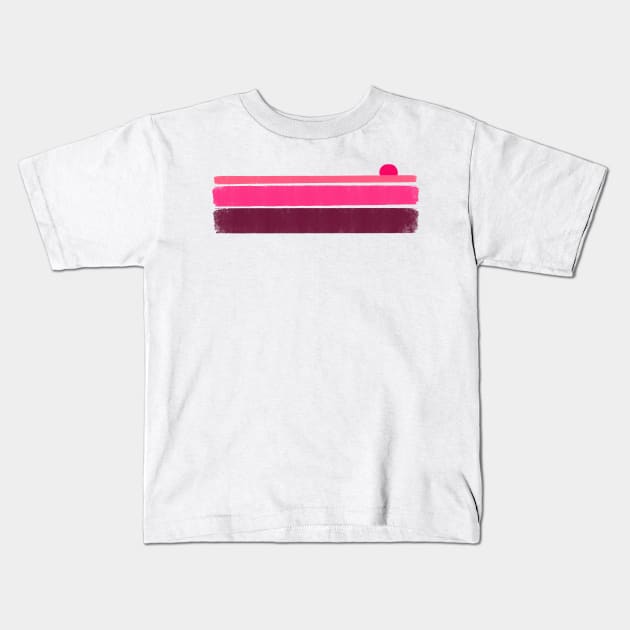 Retro 90s Summer Stripes Kids T-Shirt by Vanphirst